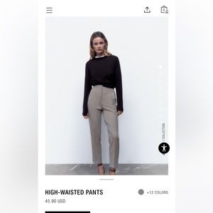 Zara High Waisted Pant